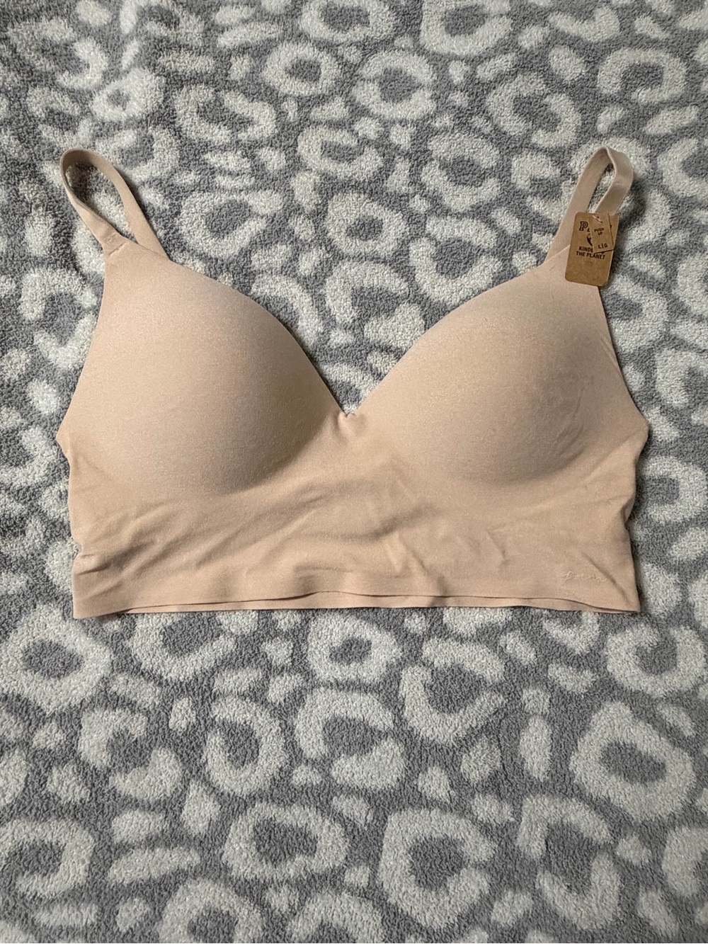 PINK Victoria's Secret Light Nude Seamless Wireless Bra size large